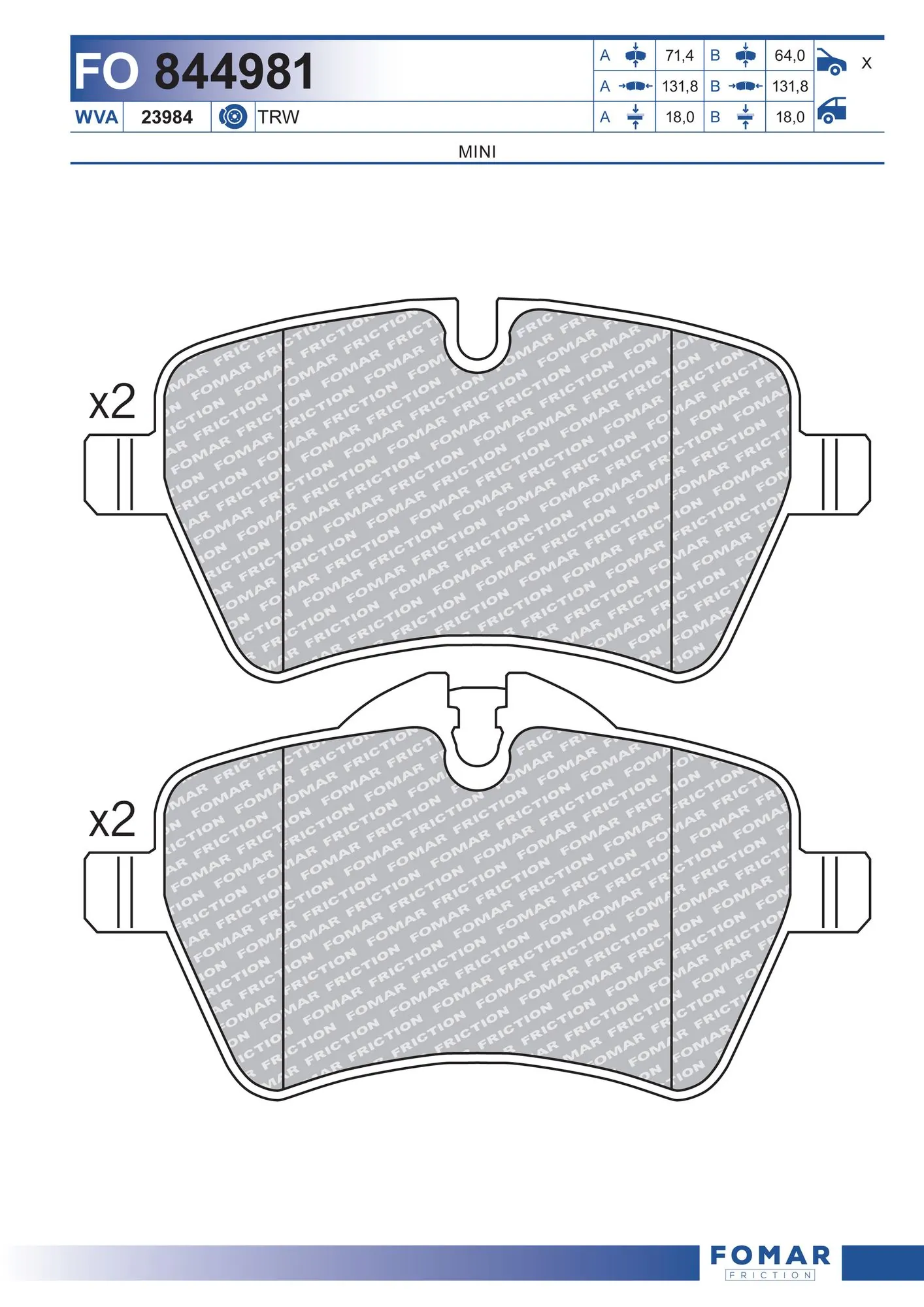 Brake Pad Set, disc brake